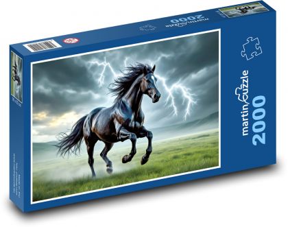 Kůň v bouřce - puzzle 2000 dílků
