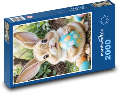 Velkonoční vajíčko a zajíček - puzzle 2000 dílků
