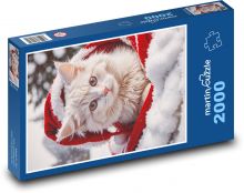 Kot na śniegu Puzzle 2000 elementów - 90x60 cm