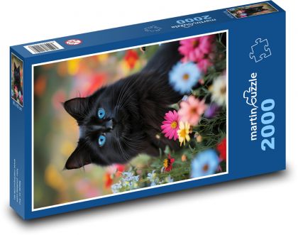 Čierna mačka - Puzzle 2000 dielikov, rozmer 90x60 cm 