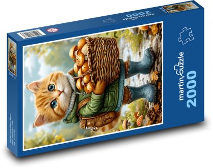 Mushroom cat - Puzzle 2000 pieces, size 90x60 cm 