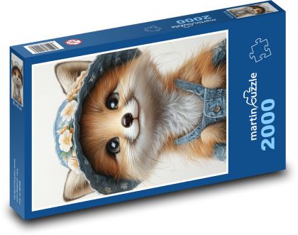 A fox in a hat - Puzzle 2000 pieces, size 90x60 cm 