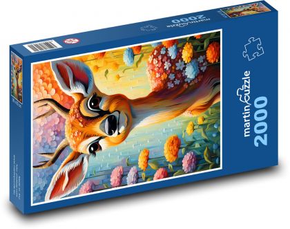 Jeleň srnčí - Puzzle 2000 dielikov, rozmer 90x60 cm 