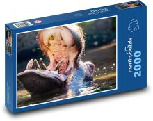 Hroch vo vode s otvorenými ústami Puzzle 2000 dielikov - 90 x 60 cm