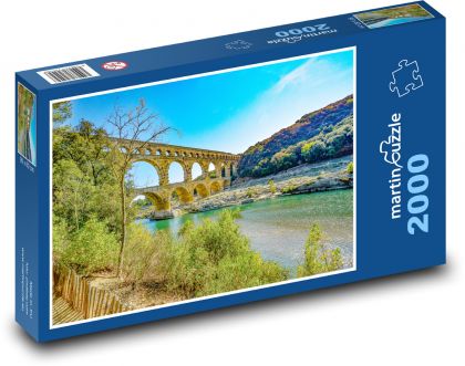 Francie - Pont du gard - puzzle 2000 dílků