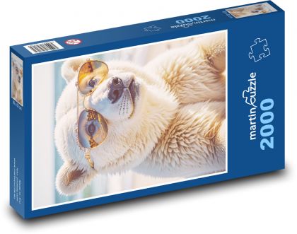 Lední medvěd s brýlemi - puzzle 2000 dílků