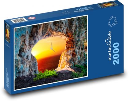 Höhle, Sonnenuntergang - Puzzle - 2000 Teile