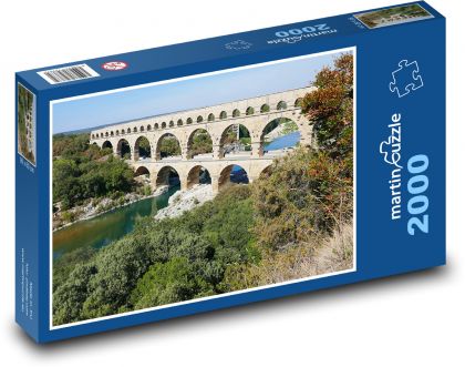 Pont du Gard, Akwedukt - Puzzle 2000 elementów, rozmiar 90x60 cm