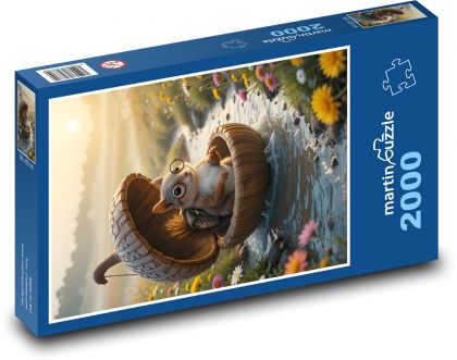 Squirrel in a nut on the water - Puzzle 2000 pieces, size 90x60 cm 