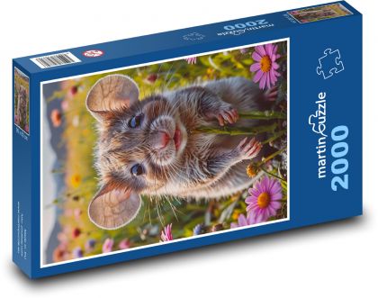 Myš na rozkvetlé louce - puzzle 2000 dílků