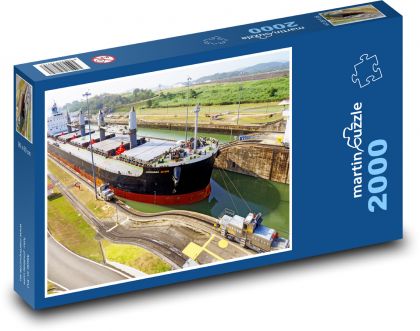 Panama Canal with boat - Puzzle 2000 pieces, size 90x60 cm 