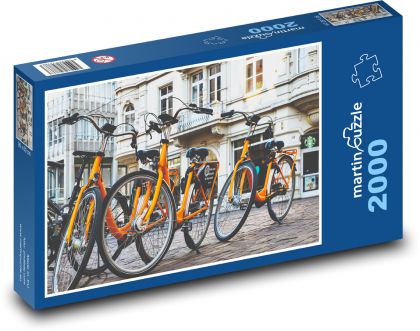 Rowery na ulicy - Puzzle 2000 elementów, rozmiar 90x60 cm