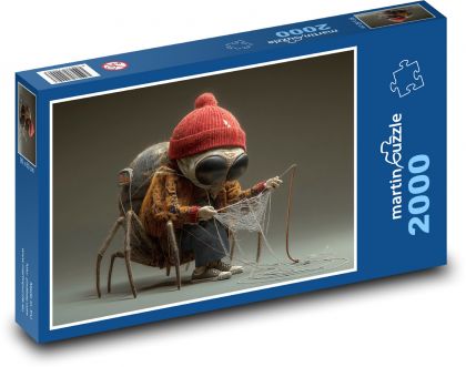 Pavúk splieta pavučinu - Puzzle 2000 dielikov, rozmer 90x60 cm 