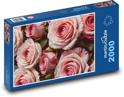 Růže a květiny - Puzzle 2000 dílků, rozměr 90x60 cm