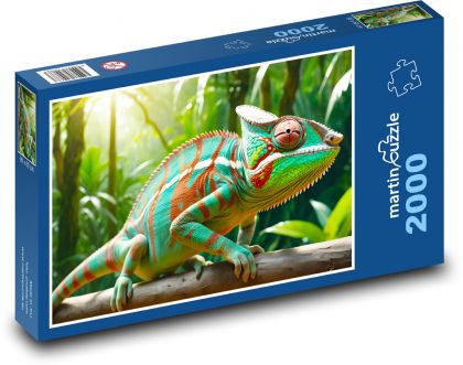 Chameleón - jašterica - Puzzle 2000 dielikov, rozmer 90x60 cm 