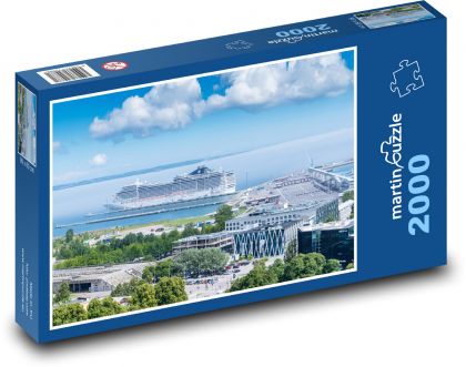 Přístav - loď - puzzle 2000 dílků