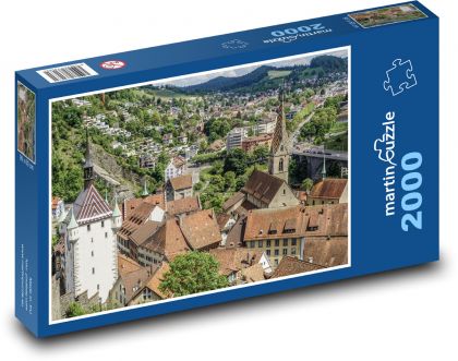 Wettingen Švýcarsko - Puzzle 2000 dílků, rozměr 90x60 cm