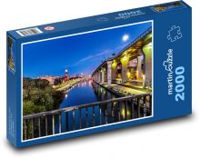 Řeka - noční osvětlení Puzzle 2000 - 90x60 cm