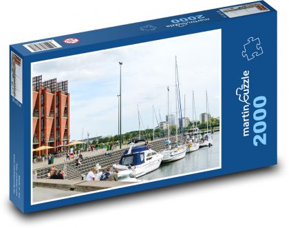 Jachty v prístave - Puzzle 2000 dielikov, rozmer 90x60 cm 