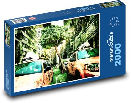 New York - taxi - puzzle 2000 dílků