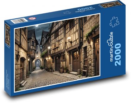 Stredoveké domy - Puzzle 2000 dielikov, rozmer 90x60 cm 