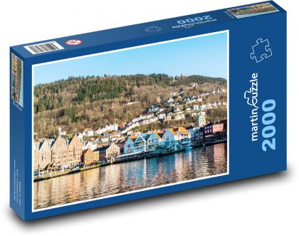 Bergen - přístav - puzzle 2000 dílků