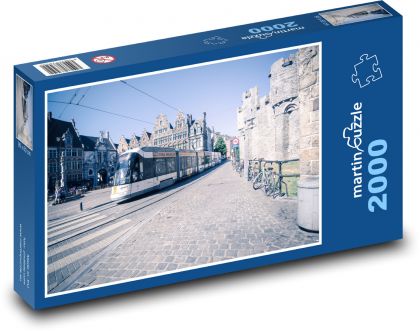 Tramwaj - Gandawa, Belgia - Puzzle 2000 elementów, rozmiar 90x60 cm