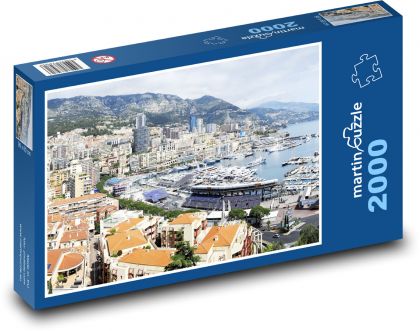 Monako - jachty - Puzzle 2000 elementów, rozmiar 90x60 cm