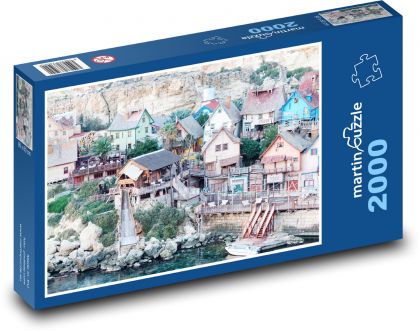Malta -port - Puzzle 2000 elementów, rozmiar 90x60 cm