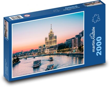 Zachód słońca - Moskwa - Puzzle 2000 elementów, rozmiar 90x60 cm