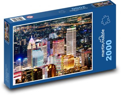 Tchaj-wan v noci - Puzzle 2000 dílků, rozměr 90x60 cm