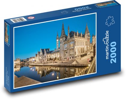 Belgicko - vodný kanál - Puzzle 2000 dielikov, rozmer 90x60 cm 