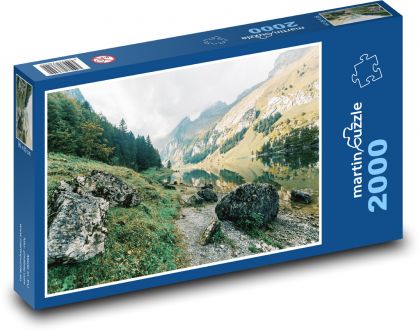 Jezioro - góry - Puzzle 2000 elementów, rozmiar 90x60 cm