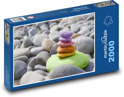 Colored Pyramid of Stones - Puzzle 2000 pieces, size 90x60 cm 
