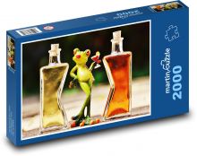 Žaba a fľaša alkoholu Puzzle 2000 dielikov - 90 x 60 cm