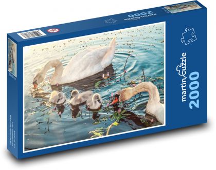 The Swan Family - Puzzle 2000 pieces, size 90x60 cm 