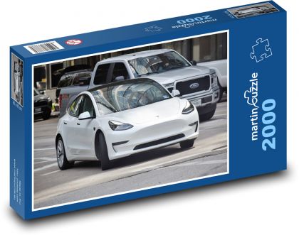 Tesla - samochód elektryczny - Puzzle 2000 elementów, rozmiar 90x60 cm