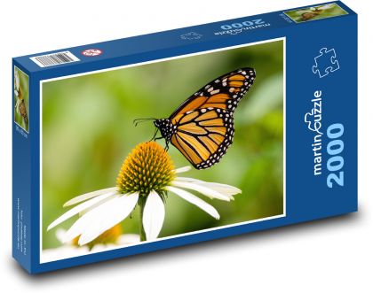 Motýľ na kvete - Puzzle 2000 dielikov, rozmer 90x60 cm 