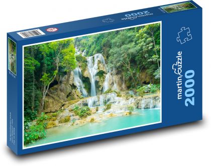 Vodopády v lese - puzzle 2000 dílků