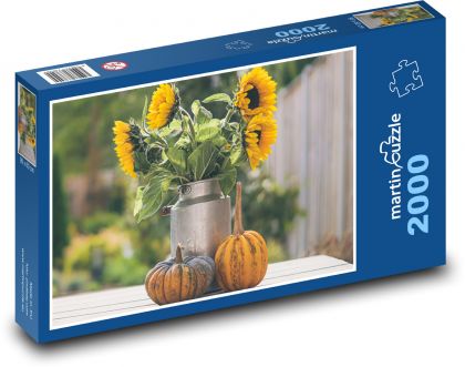 Pumpkin and sunflower - Puzzle 2000 pieces, size 90x60 cm 