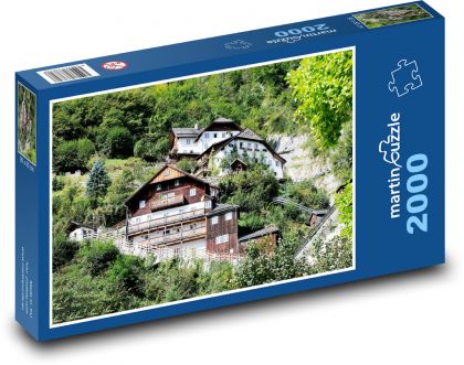 Domy - Hallstatt, Rakousko - puzzle 2000 dílků