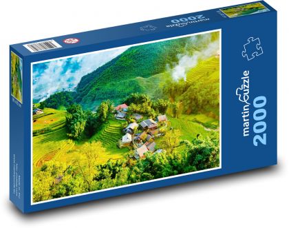 Vietnam - vidiek - Puzzle 2000 dielikov, rozmer 90x60 cm 