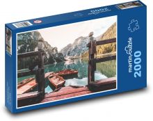 Dolomity - Itálie, jezero Puzzle 2000 dílků - 90 x 60 cm