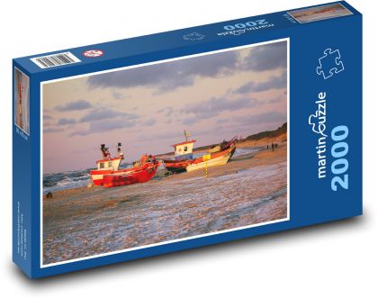 Rybářské lodě - přístav  - puzzle 2000 dílků