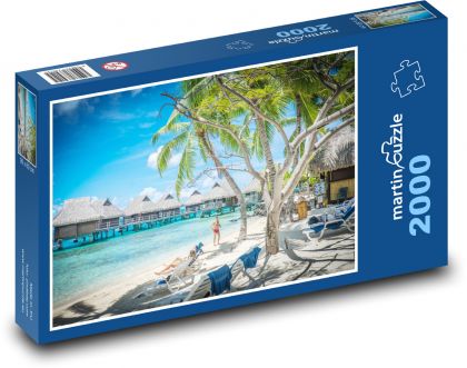 Bora - bora, palmy - Puzzle 2000 dílků, rozměr 90x60 cm