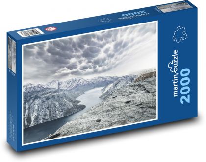 Berge - bewölkter Tag - Puzzle - 2000 Teile