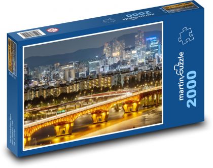 Republika Korei - Most w mieście - Puzzle 2000 elementów, rozmiar 90x60 cm