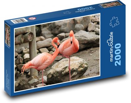 Plameňák - pták - puzzle 2000 dílků