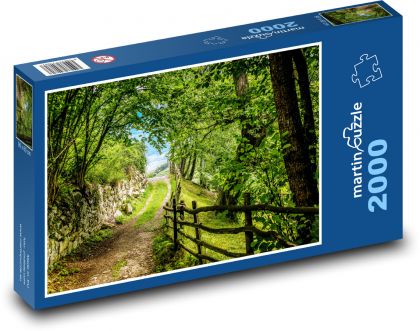 Romantyczna leśna ścieżka - Puzzle 2000 elementów, rozmiar 90x60 cm