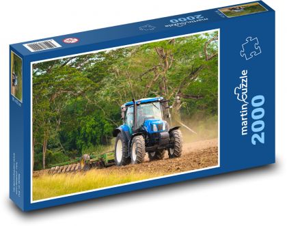Tractor ploughs fields - Puzzle 2000 pieces, size 90x60 cm 